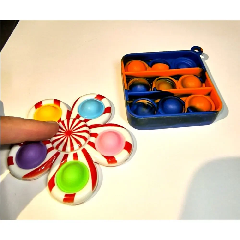 1783.  Sensory Fidget Toys Silicone Bubbles and Spinner Set of 2